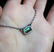 Load image into Gallery viewer, Green Tourmaline Mini Charm Necklace