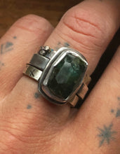 Load image into Gallery viewer, Forest Tourmaline Rune Stacking Set~size 6.75!