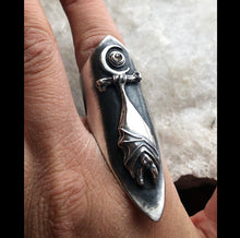 Load image into Gallery viewer, Cathedral Diamond Bat Ring sz 8.5