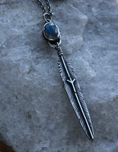 Load image into Gallery viewer, Algiz ~ Labradorite Rune Necklace