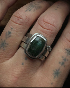 Forest Tourmaline Rune Stacking Set~size 6.75!