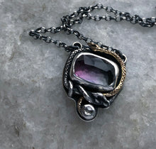 Load image into Gallery viewer, Pink &amp; Grey Diamond Necklace