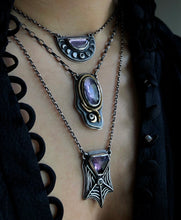 Load image into Gallery viewer, Tourmaline Web Pendant~ Diamond &amp; Fuschia Tourmaline