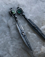 Load image into Gallery viewer, Forest Raven Rune Earrings ~ Othala + Ansuz