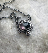 Load image into Gallery viewer, Pink &amp; Black Tourmaline Pendant with Gold accent