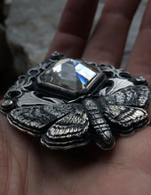 Load image into Gallery viewer, Hawkmoth + Quartz + Diamond Floral Necklace