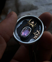 Load image into Gallery viewer, Gold Spider + Tourmaline Pendant