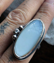 Load image into Gallery viewer, Snowstorm ~ Moonstone &amp; Diamond Ring sz 7.75