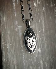 Load image into Gallery viewer, Black Diamond Wolf Necklace