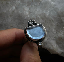 Load image into Gallery viewer, Goshanite &amp; Diamond Shell ring ~ Size 6-6.25