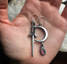 Load image into Gallery viewer, Mismatched Tourmaline Earrings // Double as necklaces