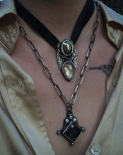 Load image into Gallery viewer, Spider + Serpent Talon Pendant ~ Pyrite &amp; Quartz