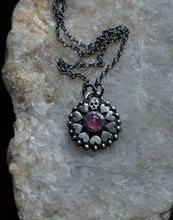 Load image into Gallery viewer, Tourmaline Skull + Hearts Medallion