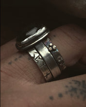 Load image into Gallery viewer, Forest Tourmaline Rune Stacking Set~size 6.75!