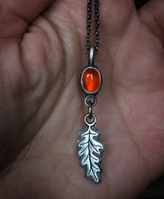 Load image into Gallery viewer, Carnelian Oak Leaf Mini Charm Necklace