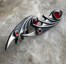 Load image into Gallery viewer, Garnet Bat Wing Earrings