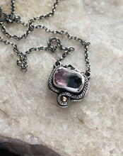 Load image into Gallery viewer, Pink &amp; Black Tourmaline Pendant with Gold accent