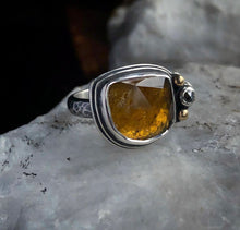 Load image into Gallery viewer, Orange &amp; Black Diamond Ring size 7.75