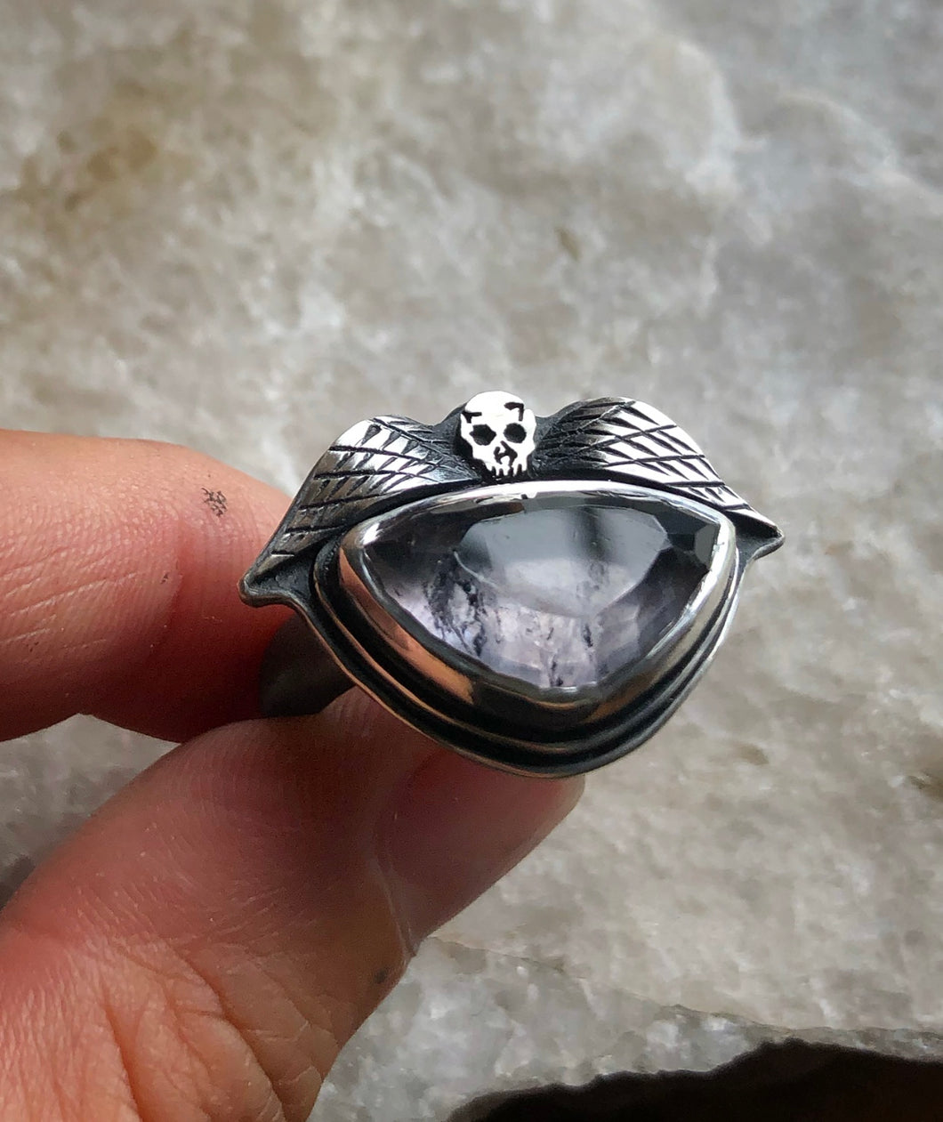 Memento Mori Ring Size 7-7.25 ~ Tourmaline