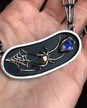 Load image into Gallery viewer, Tourmaline &amp; Gold Spider Necklace