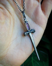 Load image into Gallery viewer, Pink Tourmaline &amp; Diamond Sword~