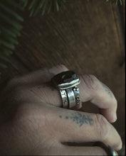 Load image into Gallery viewer, Forest Tourmaline Rune Stacking Set~size 6.75!