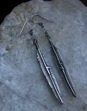 Load image into Gallery viewer, Feather Earrings ~ Laguz +Eiwaz