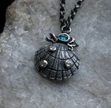 Load image into Gallery viewer, Tourmaline &amp; Diamond Shell Necklace