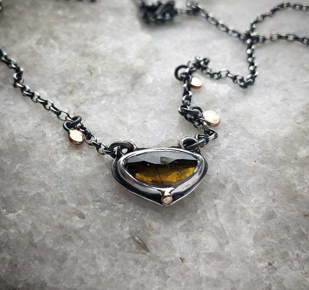 Tourmaline charm necklace