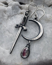 Load image into Gallery viewer, Mismatched Tourmaline Earrings // Double as necklaces
