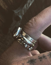 Load image into Gallery viewer, On Sale! Night Sky Rune+Cairns Ring Set ~ Size 7.75
