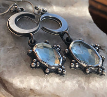 Load image into Gallery viewer, Lunar Aquamarine Snowflakes ~ Earrings or Pendants you decide