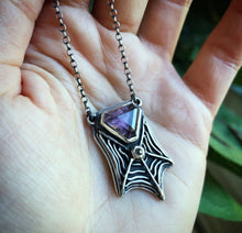 Load image into Gallery viewer, Tourmaline Web Pendant~ Diamond &amp; Fuschia Tourmaline