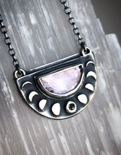 Load image into Gallery viewer, Mini Moon Phases Necklace ~ Pink Tourmaline &amp; Diamond
