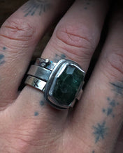 Load image into Gallery viewer, Forest Tourmaline Rune Stacking Set~size 6.75!