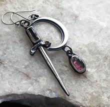 Load image into Gallery viewer, Mismatched Tourmaline Earrings // Double as necklaces