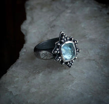 Load image into Gallery viewer, Aquamarine North Star Ring ~ Sz 7