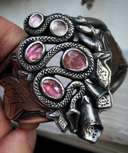 Load image into Gallery viewer, Foxglove &amp; Tourmaline cuff~ Size Medium