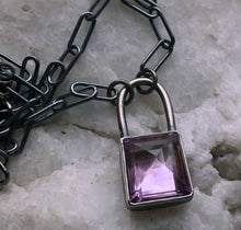 Load image into Gallery viewer, Amethyst Lock Necklace~