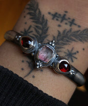 Load image into Gallery viewer, On sale! Garnet + Tourmaline Cuff