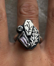 Load image into Gallery viewer, Graveyard Ring Size 7.5 ~ Spinel &amp; Diamond