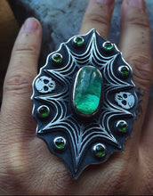 Load image into Gallery viewer, Absinthium~ Green tourmaline ring size 7-7.5